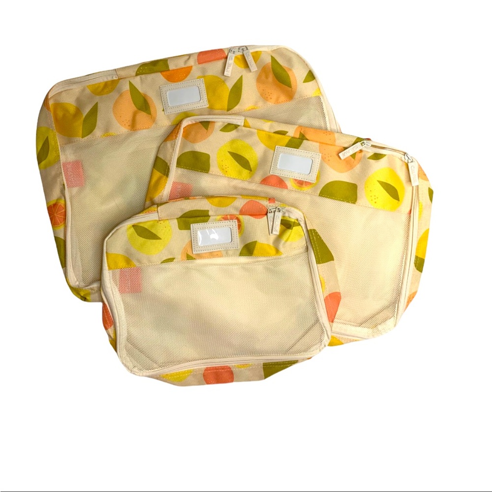 CalPak set of 3 zip closure packing cubes lemon lime orange citrus fruit